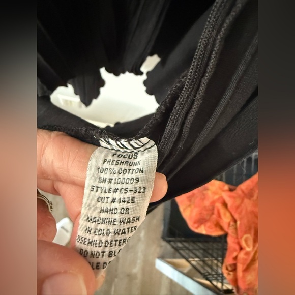 VTG FOCUS Button Down Tank Top Retro Funky Ribbed Cardigan Tank Black Size L XL - Picture 5 of 8